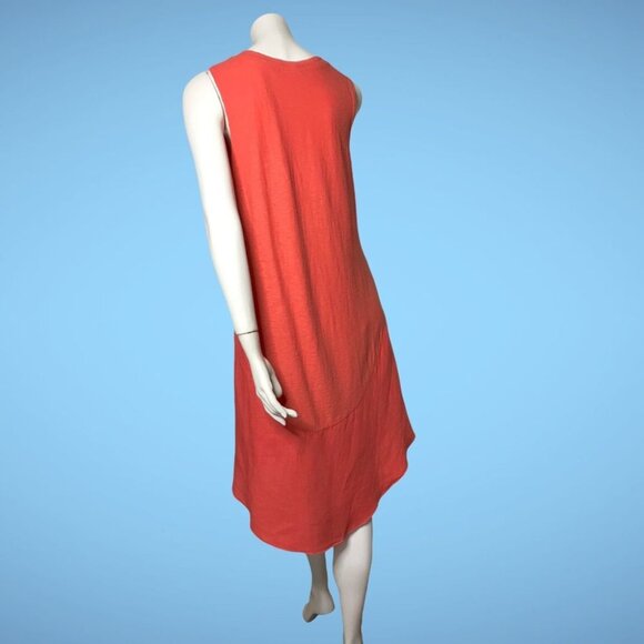Cut Loose Sleeveless Dress Coral‎ Linen Cotton Lightweight Summer Spring Small - Picture 10 of 10